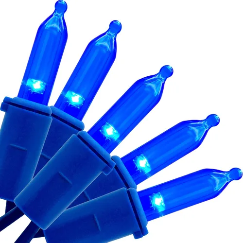 Vista 7 de YULETIME - Luces de Navidad LED púrpuras con cable marrón, 33 pies, 100 unidades, juego de luces de cadena certificadas por UL, calidad comercial