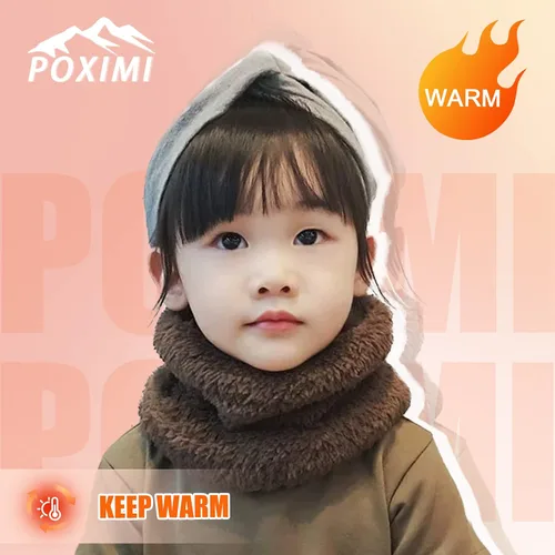 Vista 4 de POXIMI Bufanda de invierno para bebé, calentador de cuello para niños, bufandas elegantes y acogedoras para niños y niñas