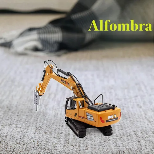 Vista 6 de Excavadora de taladro grande, juguetes de vehículos de construcción, camión de martillo hidráulico de aleación resistente, escala 1:60, excavadora