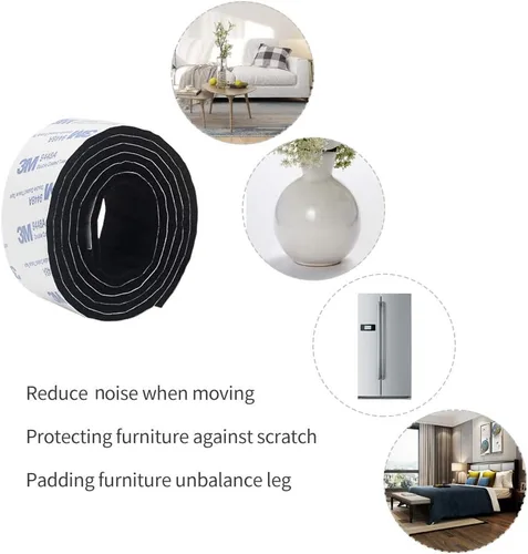 Vista 7 de Shintop Cinta adhesiva de fieltro para bricolaje, rollo de tira de fieltro resistente cortada en cualquier forma para proteger tu suelo de madera