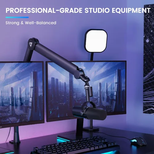 Vista 3 de Soporte de Brazo Telescópico THRONMAX S8 Soporte de Micrófono para Transmisión y Difusión de Juegos/Brazo de Micrófono Robusto y Universal