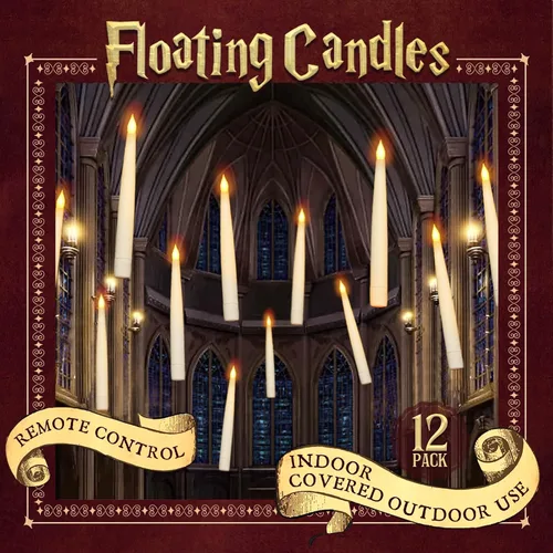 Vista 8 de ORIENTAL CHERRY Velas flotantes con varita, 12 piezas de luz mágica