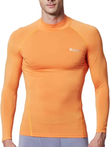 Vista 10 de EXIO EX-T02 - Camiseta de compresión de cuello alto y manga larga para hombre, con sistema de capa base Ext02-nv