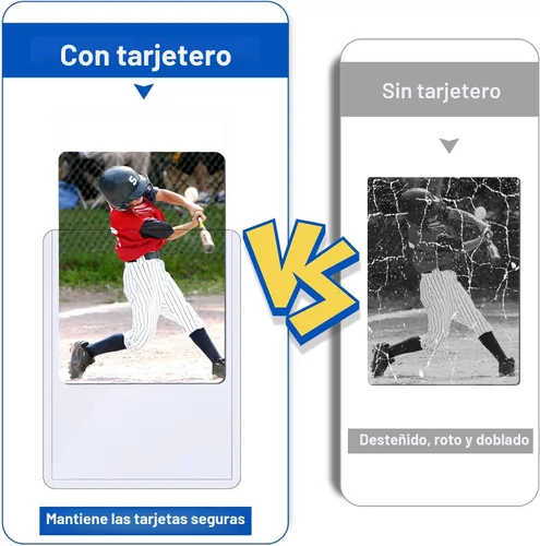 Vista 3 de Sooez Combo de 200 fundas suaves para tarjetas y 200 tarjeteros de plástico