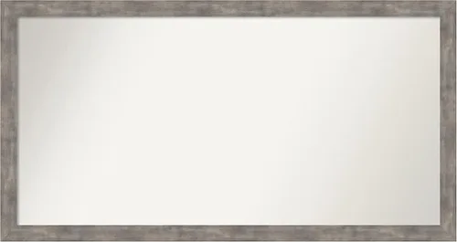 Vista 202 de Amanti Art Silver Bathroom Mirror for Over Sink, 26x45 Custom Made Marred Pewter Rectangle Vanity Mirror, Oversize Casual Wood Frame, Hangs Estaño