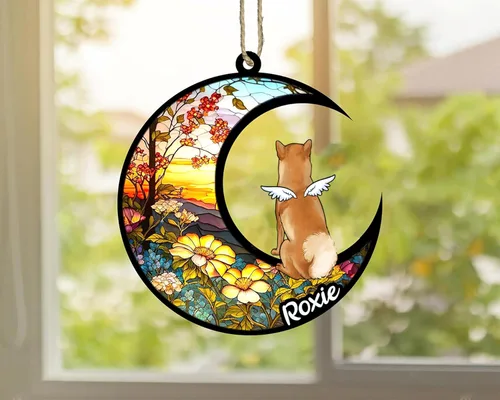 Vista 221 de LOVELYPOD Adorno de Navidad personalizado para perro Basset Hound (marrón) Basset Hound (marrón) adorno para atrapasoles de perro, razas de perros
