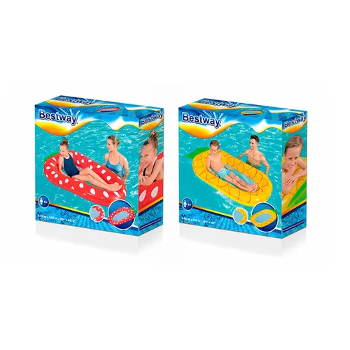 Vista 3 de Bestway Colchoneta Hinchable Frutas con Red Color Surtido 178x103/186x112 cm +6 Años Playa y Piscina 43644