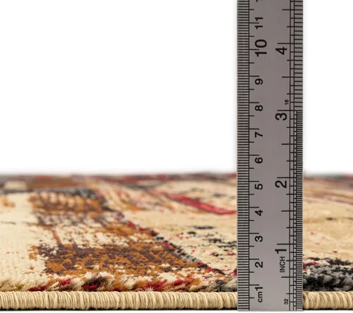 Vista 2 de Unique Loom Saturn Collection - Alfombra de área Vue (Runner 2 pies 2 pulgadas x 5 pies 0 pulgadas, multi/beige)