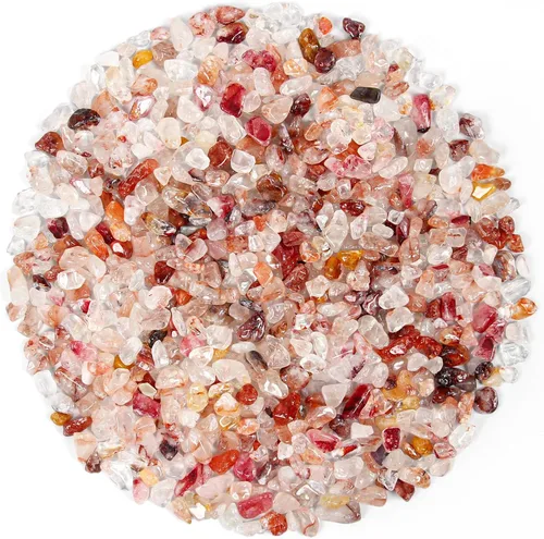 Vista 29 de Chips de cristal de amazonita natural triturado de 1.1 libras, chips de cristales curativos a granel, piedras preciosas de cristal triturado