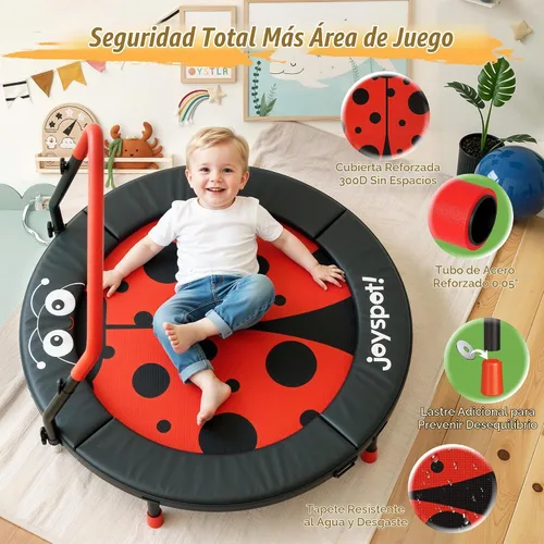 Vista 6 de 36-Inch Toddler Trampoline with Foam Handle, 3FT Foldable Mini Rebounder