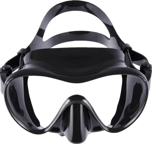 Vista 2 de IST MP110 Máscara de buceo sin marco, lente panorámica única inastillable para buceo y esnórquel