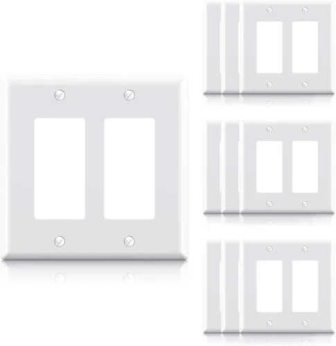 Vista 32 de ELEGRP Placa de pared decorativa para receptáculo, cubiertas decorativas de 1 gang de tamaño mediano, placas frontales de policarbonato irrompibles