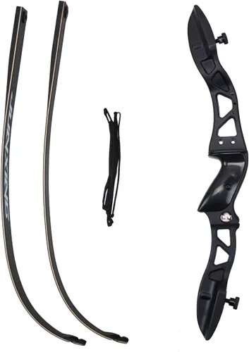 Vista 5 de SinoArt Arco recurvo elevador de metal de 66 pulgadas para competición de tiro con arco atlético para adultos 20 22 24 26 28 30 32 34 36 libras kit