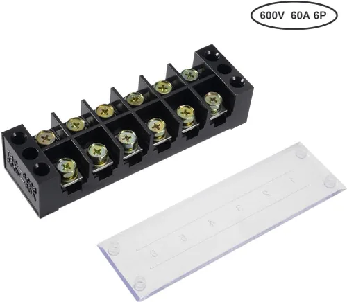 Vista 2 de uxcell 6 filas dobles 600V 60A Bloque de barrera de alambre Tira de terminales TBC-6006