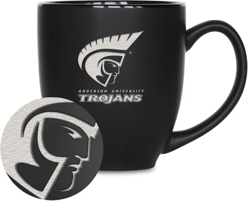 Vista 323 de Rico Industries - Taza de cerámica mate negra con grabado láser estándar de 15oz para NCAA (escuelas T & U) - Para bebidas calientes o frías