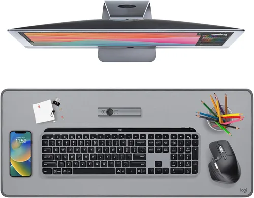 Vista 10 de Logitech Tapete de escritorio Studio Series, alfombrilla de escritorio grande multifuncional, alfombrilla para mouse extendida, protector