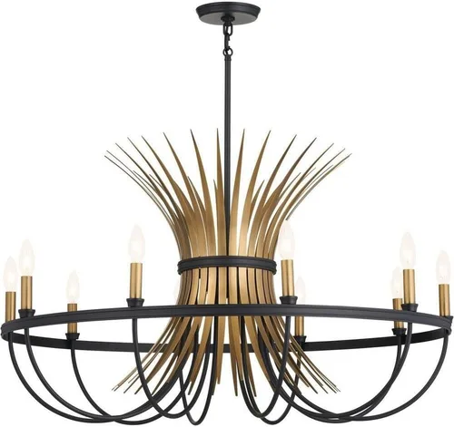 Vista 10 de Kichler Baile - Candelabro de 6 luces de 29 pulgadas en latón natural y negro