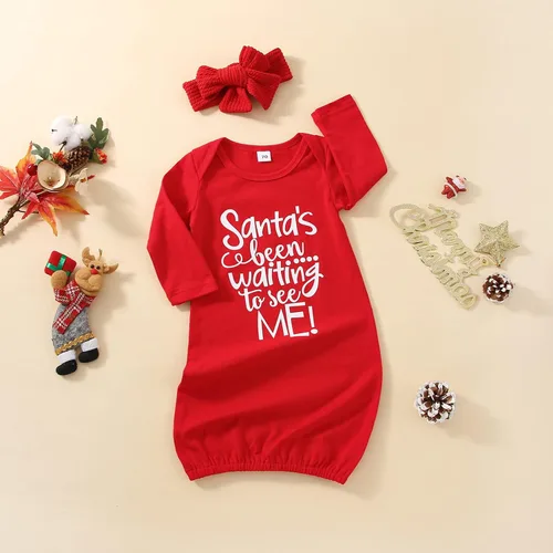 Vista 7 de Camisones florales para bebés recién nacidas niñas con diadema, ropa de dormir, mamelucos, sacos de dormir, conjuntos Navidad y carta