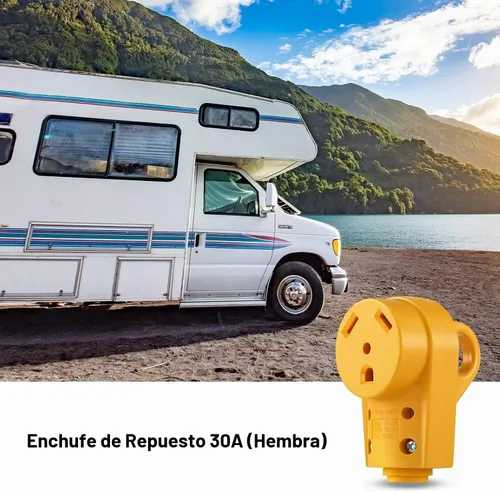 Vista 6 de Kohree Enchufe RV Hembra de 30 Amperios, Receptáculo RV de Repuesto Resistente 125/250V, Enchufe NEMA TT-30R con Mango de Agarre Ergonómico para RV