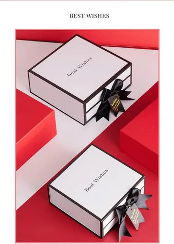 Vista 4 de Homeanda Paquete de 3 cajas de cartón negro de diferentes tamaños con tapa superior para Navidad, cumpleaños, día de la madre, Pascua, despedidas