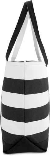Vista 4 de DALIX - Bolsa de playa a rayas para mujer, diseño de rayas, color negro