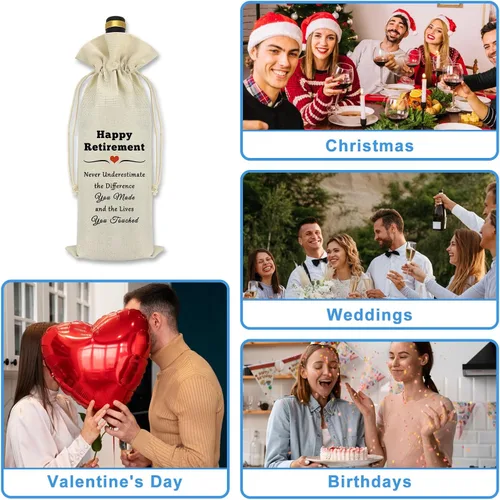 Vista 6 de Regalos de despedida de jubilación, bolsa de vino, regalos de jubilación inspiradores para profesores, compañeros de trabajo, amigos, colegas