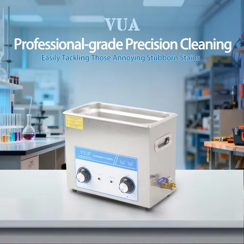 Vista 2 de Limpiador ultrasónico de 6L con temporizador y calentador, limpiador ultrasónico profesional de piezas, máquina de limpieza ultrasónica de control