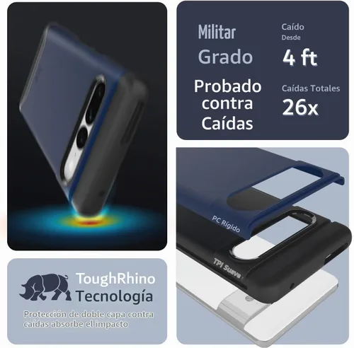 Vista 3 de TUDIA Merge - Funda diseñada para Google Pixel 7 Pro (2022), color azul índigo