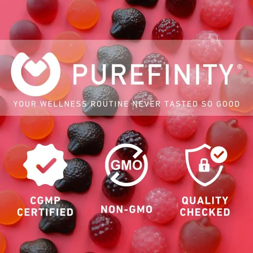 Vista 6 de PUREFINITY Gomitas de fibra para adultos con inulina FOS de raíz de achicoria, suplemento prebiótico sin azúcar para digestión diaria y apoyo al
