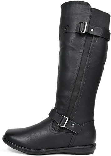 Vista 2 de DREAM PAIRS Botas altas hasta la rodilla para mujer, botas de invierno con forro de piel sintética de moda