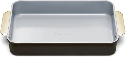 Vista 21 de Caraway Molde rectangular pequeño antiadherente de 9" x 6.5", no tóxico, sin PTFE ni PFOA, núcleo de acero aluminizado, bandeja para hornear