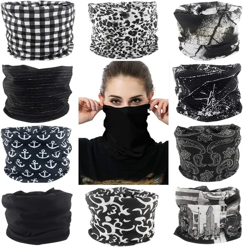 Vista 28 de Mascarillas de Polaina para el Cuello, Bufanda en Tubo, Bandanas Sin Costuras, Pañuelos para el Rostro, Cubierta Multiusos para la Cabeza