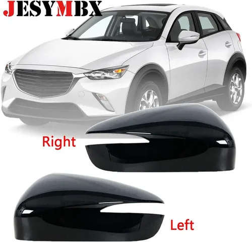 Vista 2 de Para Mazda CX-5 CX5 2015 2016 Para Mazda CX-3 CX3 2016-2019 Cobertura de espejo retrovisor, alerón, tapa lateral, carcasa, negro, izquierda