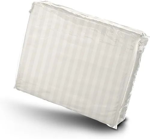 Vista 4 de Lujoso juego de sábanas de 6 piezas + 2 fundas de almohada adicionales – Dobby Stripe – Cómodo y transpirable – Sábanas de lujo para hotel