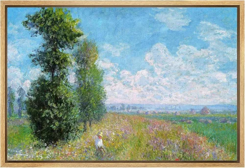 Vista 50 de wall26 Claude Monet - Paseo del acantilado en Pourville - Arte moderno impresionista - Lienzo enmarcado para arte para el hogar, 16 x 24 pulgadas