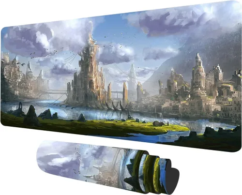 Vista 10 de Tapete de juego TCG, tapete de mouse MTG Forest Playmat compatible con juegos de mesa de cartas intercambiables, hermosas alfombrillas de juego