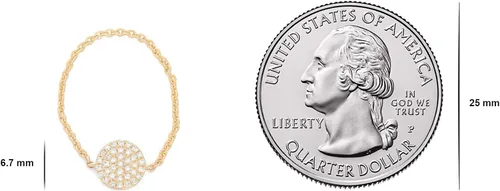 Vista 4 de Anillos de cadena geométricas con diamantes de oro de 14 quilates Tu elección de abalorios redondos o en forma de trébol