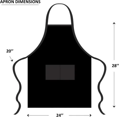 Vista 2 de Paquete de 9 delantales negros para mujeres, adultos, niñas y mujeres con bolsillos, delantales de cocina a granel para cocinar, pintar, barbacoa