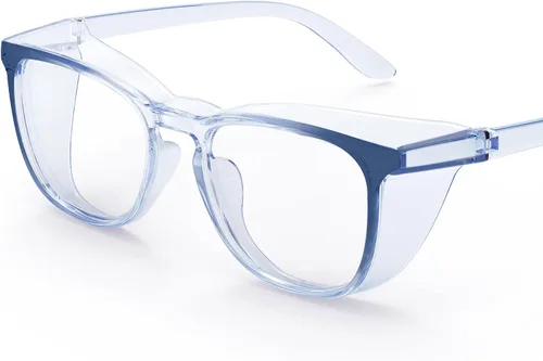 Vista 10 de TOREGE Gafas de seguridad, gafas protectoras de moda con lentes transparentes, antiniebla