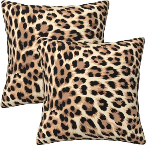 Vista 9 de Juego de 2 fundas de almohada con estampado de tigre de 18 x 18 pulgadas, fundas de almohada de piel sintética marrón y negra, suaves y esponjosas