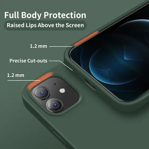 Vista 4 de Cordking Funda diseñada para iPhone 12, diseñada para iPhone 12 Pro, funda de teléfono de silicona a prueba de golpes