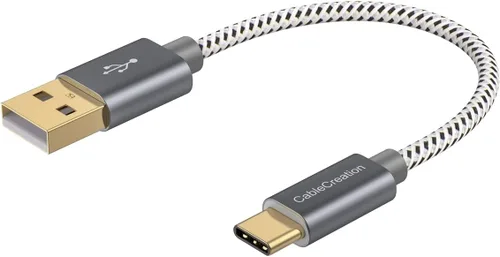 Vista 14 de CableCreation Cable corto USB a USB C de 6 pulgadas, carga rápida USB A a USB C, cable trenzado USB C macho a USB macho para banco de energía