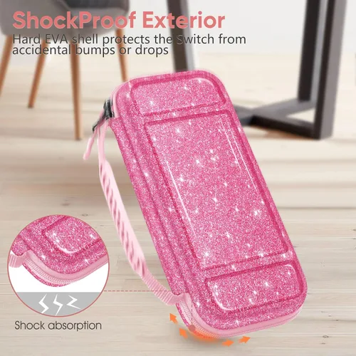 Vista 7 de FINTIE Carrying Case for Nintendo Switch Lite 2019, [Shockproof] Hard Shell Protective Cover Travel Bag with Game Card & Micro SD Card Slots for