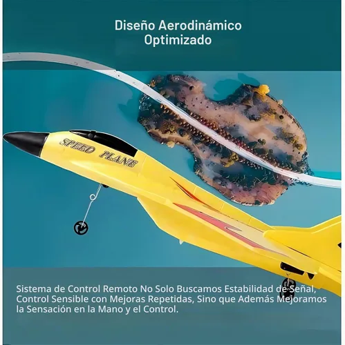 Vista 8 de Avión inalámbrico de juguete con luces, recargable por USB SU-35 RC planeador de avión de control remoto, espuma resistente a caídas al aire libre