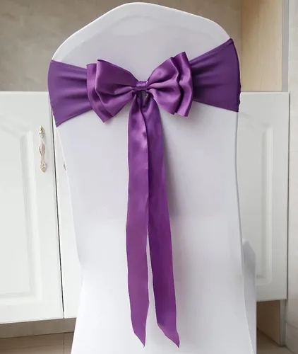 Vista 13 de 6 bandas elásticas para silla, lazos dobles, bandas de elastano para decoración de bodas, fiestas, cumpleaños, banquetes, suministros de Navidad
