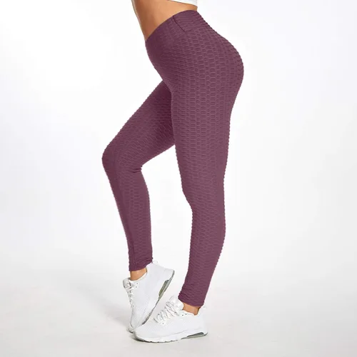 Vista 3 de OUDLLY Pantalones para mujer Bubble Fitness Cintura Ejercicio Hip Yoga Running Alta Levantamiento Pantalones Yoga Pantalones Yoga Pantalones