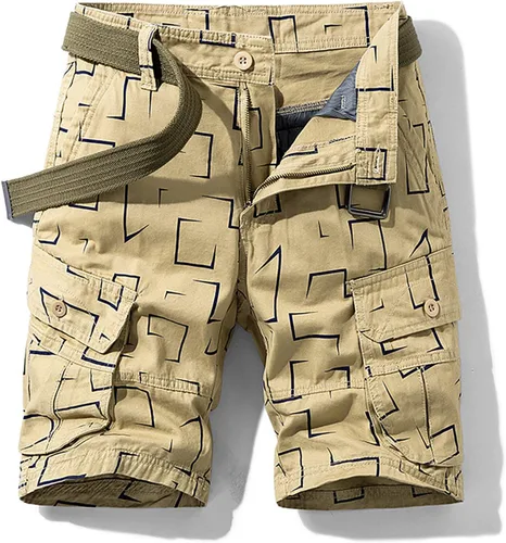 Vista 2 de Men Cargo Shorts Classic Fit Lightweight Ripstop Pants Tactical Outdoor Work Short Trousers with Multi Pocket