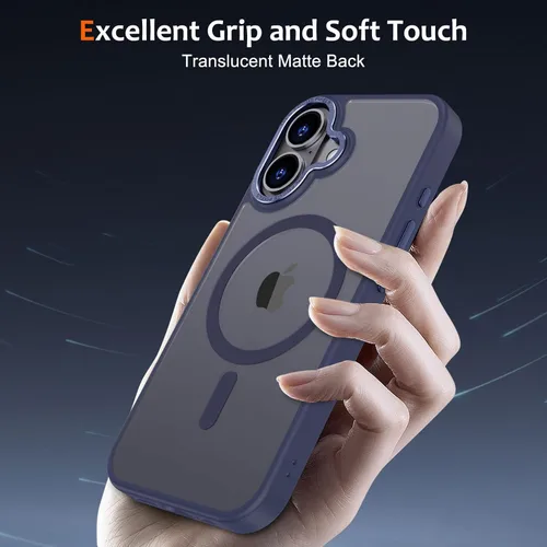 Vista 1357 de Anuck - Funda magnética para iPhone 11 compatible con MagSafe, carcasa trasera mate translúcida dura, borde de TPU, delgada, resistente a impactos