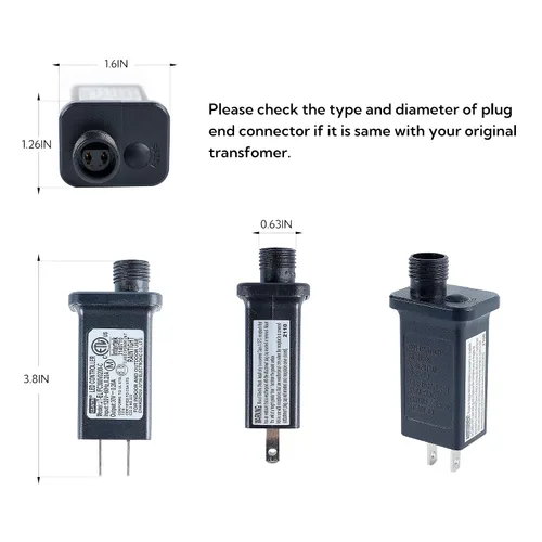 Vista 4 de MYGOTO - Adaptador de enchufe de transformador de bajo voltaje de 30 V para cadena de luces
