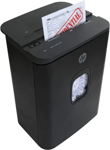 Vista 8 de HP - Trituradora de papel micro corte, capacidad de 16 hojas, diseño deslizante superior, cesta extraíble, trituración de alta seguridad, diseño
